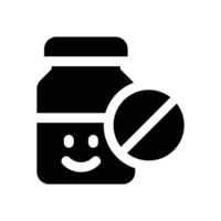 antidepressant glyph icon. Strong and solid icon for websites and mobile apps. vector