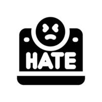 hate glyph icon. Strong and solid icon for websites and mobile apps. vector