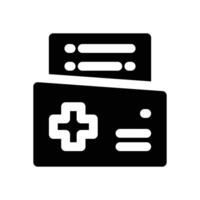 medical file glyph icon. Strong and solid icon for websites and mobile apps. vector