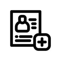 medical record line icon. Clean and minimalist icon for websites, mobile apps, presentations, and logos. Fully scalable and customizable for any project. vector