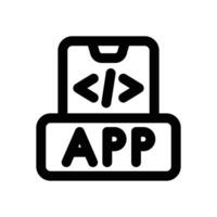 app development line icon. Clean and minimalist icon for websites, mobile apps, presentations, and logos. Fully scalable and customizable for any project. vector