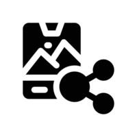 share post glyph icon. Strong and solid icon for websites and mobile apps. vector