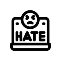hate line icon. Clean and minimalist icon for websites and mobile apps. vector