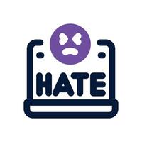 hate dual tone icon. Sleek and modern icon for websites and mobile apps. vector