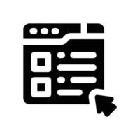 online exam glyph icon. Strong and solid icon for websites and mobile apps. vector