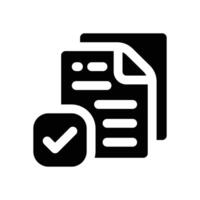 checked glyph icon. Strong and solid icon for websites and mobile apps. vector