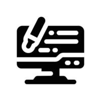 note glyph icon. Strong and solid icon for websites and mobile apps. vector