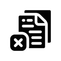 failure glyph icon. Strong and solid icon for websites and mobile apps. vector