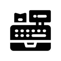 cash register glyph icon. Strong and solid icon for websites, mobile interfaces, presentations, and visual branding. High quality and easy to edit. vector
