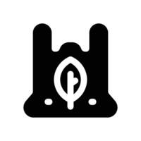 plastic bag glyph icon. Strong and solid icon for websites and mobile apps. vector