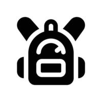 backpack glyph icon. Strong and solid icon for websites, mobile interfaces, presentations, and visual branding. High quality and easy to edit. vector