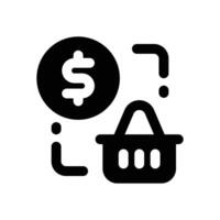 shopping glyph icon. Strong and solid icon for websites, mobile interfaces, presentations, and visual branding. High quality and easy to edit. vector