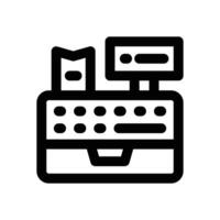 cash register line icon. Clean and minimalist icon for websites, mobile apps, presentations, and logos. Fully scalable and customizable for any project. vector