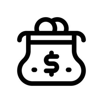 purse line icon. Clean and minimalist icon for websites, mobile apps, presentations, and logos. Fully scalable and customizable for any project. vector