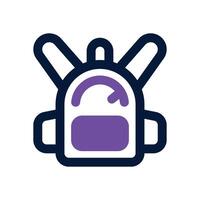 backpack dual tone icon. Sleek and modern icon for websites and mobile apps. vector