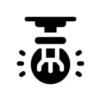 light bulb glyph icon. Strong and solid icon for websites and mobile apps. vector