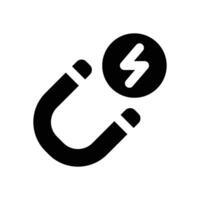 magnet glyph icon. Strong and solid icon for websites and mobile apps. vector