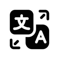 translation glyph icon. Strong and solid icon for websites and mobile apps. vector
