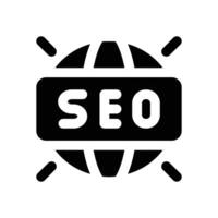 global seo glyph icon. Strong and solid icon for websites and mobile apps. vector