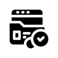 search file glyph icon. Strong and solid icon for websites, mobile interfaces, presentations, and visual branding. High quality and easy to edit. vector