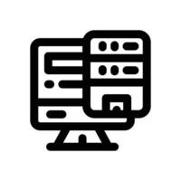 computer sever line icon. Clean and minimalist icon for websites and mobile apps. vector
