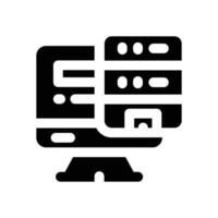 computer sever glyph icon. Strong and solid icon for websites, mobile interfaces, presentations, and visual branding. High quality and easy to edit. vector