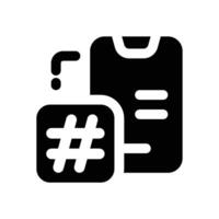 hastag glyph icon. Strong and solid icon for websites, mobile interfaces, presentations, and visual branding. High quality and easy to edit. vector