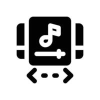 music player glyph icon. Strong and solid icon for websites and mobile apps. vector