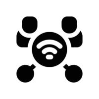 wifi connection glyph icon. Strong and solid icon for websites and mobile apps. vector