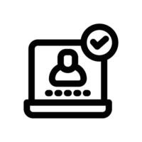 verified account line icon. Clean and minimalist icon for websites and mobile apps. vector