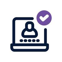 verified account dual tone icon. Sleek and modern icon for websites and mobile apps. vector