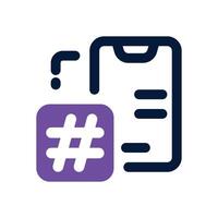 hastag duotone icon. Sleek and modern icon for websites, mobile apps, marketing materials, and corporate design. Fully scalable and ready to use. vector
