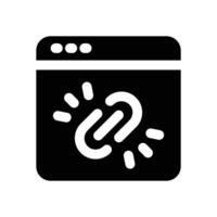 link building glyph icon. Strong and solid icon for websites, mobile interfaces, presentations, and visual branding. High quality and easy to edit. vector