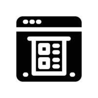 online plan glyph icon. Strong and solid icon for websites and mobile apps. vector