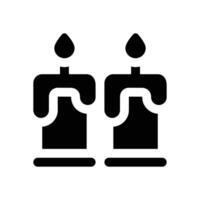 candle glyph icon. Strong and solid icon for websites and mobile apps. vector