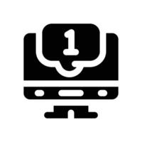 notice glyph icon. Strong and solid icon for websites and mobile apps. vector