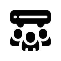 forum glyph icon. Strong and solid icon for websites and mobile apps. vector