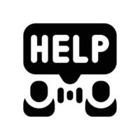 ask for help glyph icon. Strong and solid icon for websites and mobile apps. vector