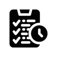 time planning glyph icon. Strong and solid icon for websites and mobile apps. vector