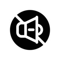 mute glyph icon. Strong and solid icon for websites and mobile apps. vector