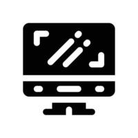 screen glyph icon. Strong and solid icon for websites and mobile apps. vector