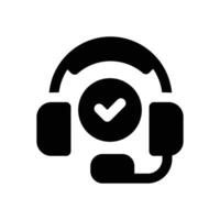 headphone glyph icon. Strong and solid icon for websites, mobile interfaces, presentations, and visual branding. High quality and easy to edit. vector