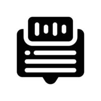 voice message glyph icon. Strong and solid icon for websites and mobile apps. vector