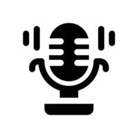 microphone glyph icon. Strong and solid icon for websites, mobile interfaces, presentations, and visual branding. High quality and easy to edit. vector