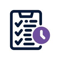 time planning dual tone icon. Sleek and modern icon for websites and mobile apps. vector