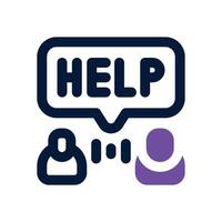 ask for help dual tone icon. Sleek and modern icon for websites and mobile apps. vector