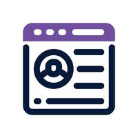 user profile dual tone icon. Sleek and modern icon for websites and mobile apps. vector