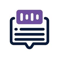 voice message dual tone icon. Sleek and modern icon for websites and mobile apps. vector