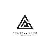 Abstract letter A and G minimal logo design template. vector
