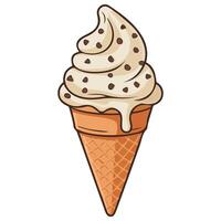 Cold sweet ice cream cone on simple backdrop isolated illustration on white background vector
